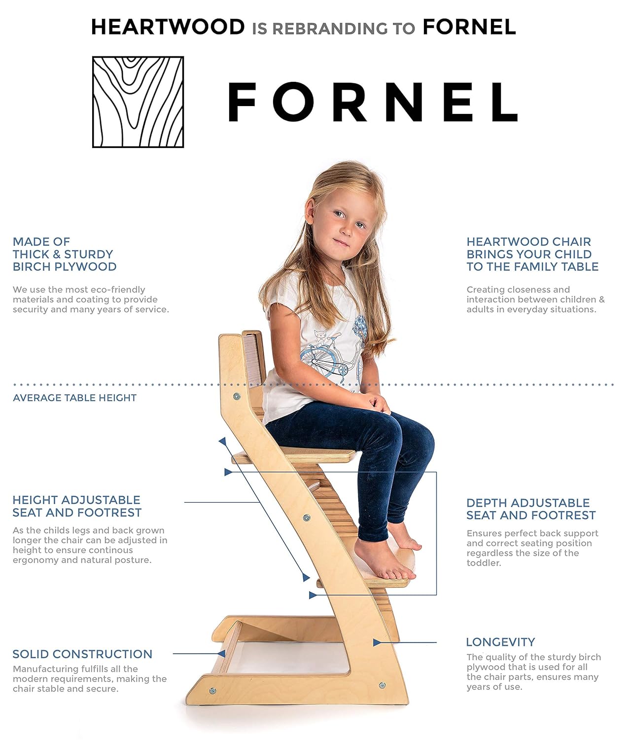 heartwood adjustable wooden high chair