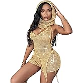 Women Trendy 3 Piece Outfits Crochet Knitted Balaclava See Through Halter Crop Top Hollow Out Mini Hot Shorts Sets