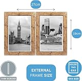 Clay Roberts Double Photo Frame 6x4 Ash Holds 2 Photos Twin Hinged 6x4 Brown view 6