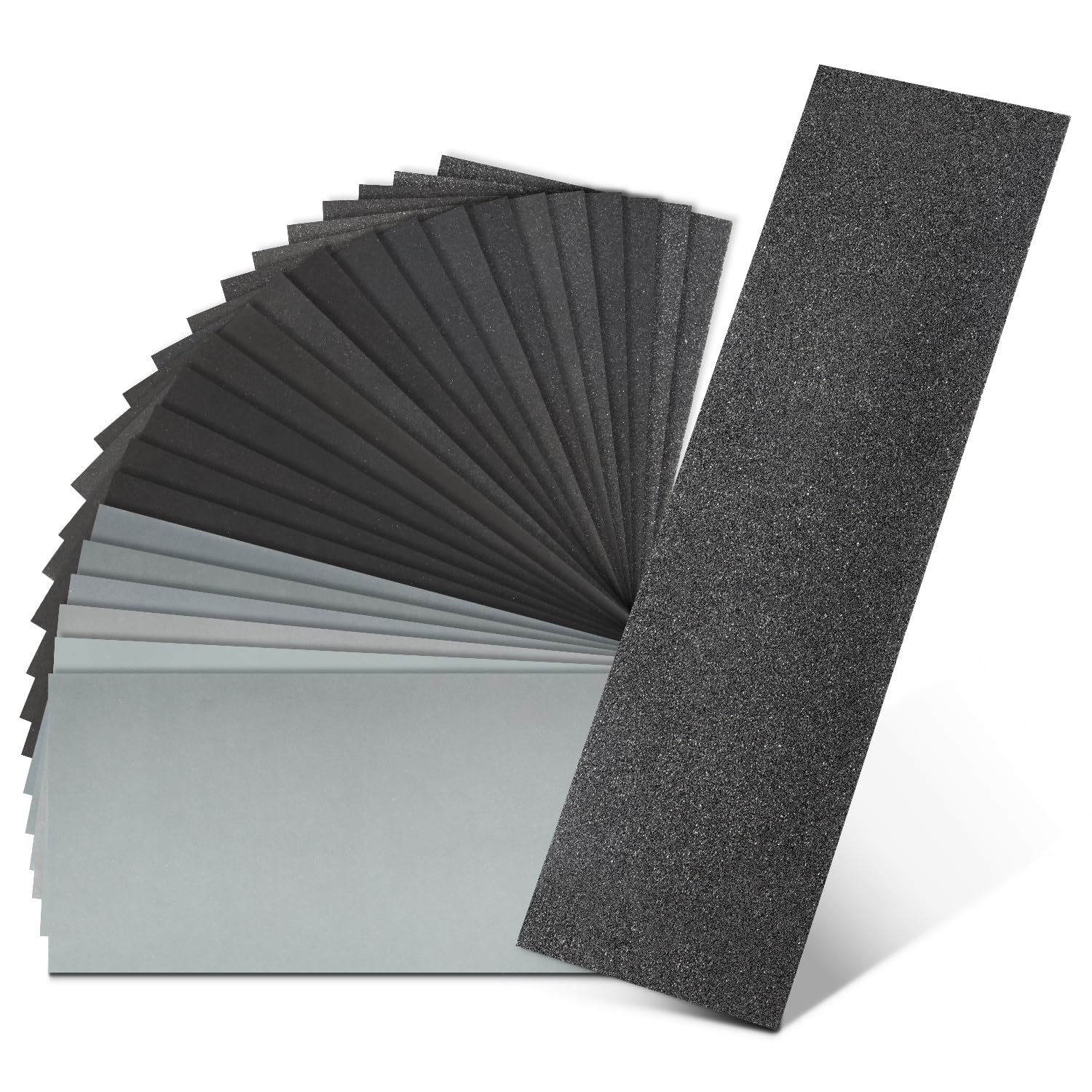 Photo 1 of 24PCS Sandpaper Assortment 12 Grits Wet Dry Sandpaper Sheets,Silicon Carbide Sanding Paper 120 to 3000 Grit Fine Sandpapers and Coarse Sand Paper for Metal, Wood Furniture and Automotive (9x3.6 Inch)