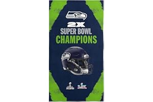 Northwest NFL Super Bowl 2026 Seattle Seahawks Multi Champs Coastal Beach Towel, 30 x 60 in