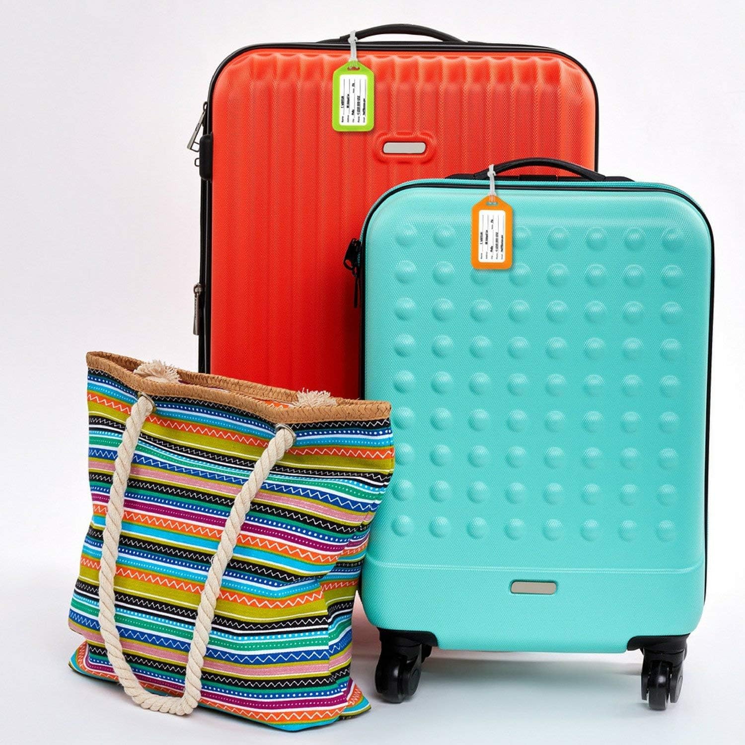 MIFFLIN Luggage Tags (Assorted, 6 PK), Bag Tag for Baggage, Suitcase Tags Bulk: Office Products
