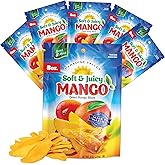 Dried Mango Slices - Delicious Texture Soft & Juicy Low Sugar Added Dried Mango - Naturally Ripened Mangos -Gluten Free Dry Mangoes Natural Source of Vitamin C, Fiber, (Mango 8 oz. 6 Pack)