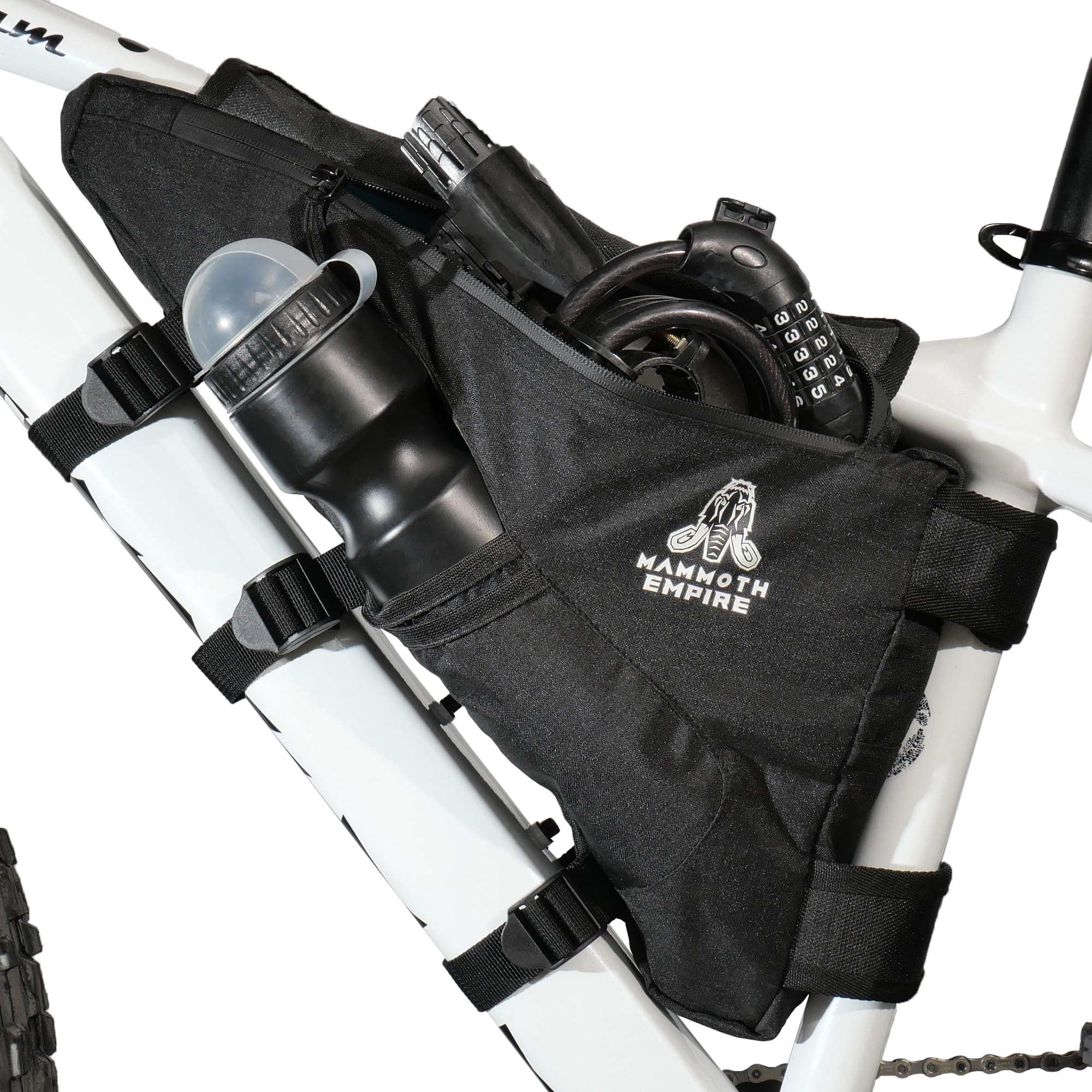 MAMMOTH EMPIRE Bike Bag Bicycle Triangle Bag Bike Storage Bag Bicycle Frame Pouch Bag for MTB Road Bike Cycling Bike Accessories Water-Resistant Bike Frame Bag (Black)
