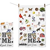 Home Sweet Home Illinois Kitchen Towel - Housewarming and Homecoming Gifts - Illinois State Favorite Symbol Dish Towels Gifts for Women Friends for Birthdays Mother's Day and Holidays