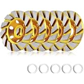 5pcs Concrete Stone Ceramic Turbo Diamond Grinding Cup Wheel,4 Inch-12 Segs Heavy Duty Angle Grinder Wheels for Angle Grinder (Yellow)