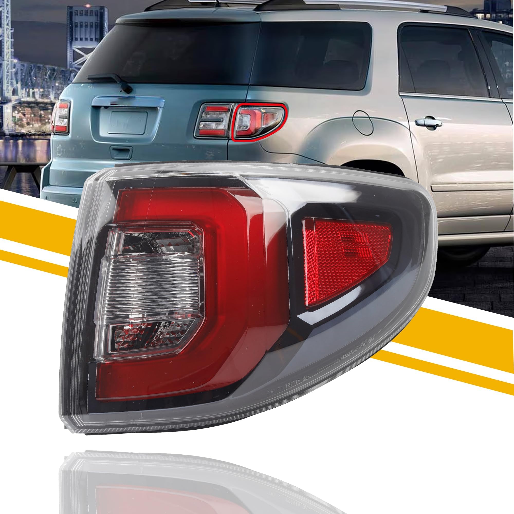 Photo 1 of Dasbecan Right Tail Light Assembly Compatible with GMC Acadia Denali SLE SLT 2013-2016 / Acadia Limited Base 2017 Passenger Side Taillight Replace# 84051376-PFM