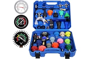 VTG VOGTEN 31PCS Coolant Pressure Tester Kit,Radiator Pressure Tester and Vacuum Refill Kit for Automotive Cooling System Water Tank Leakage Detection