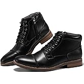 Arkbird Mens Dress Boots, Genuine Leather Classic Casual Ankel Boots with Side Zipper