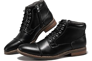 Arkbird Mens Dress Boots, Genuine Leather Classic Casual Ankel Boots with Side Zipper