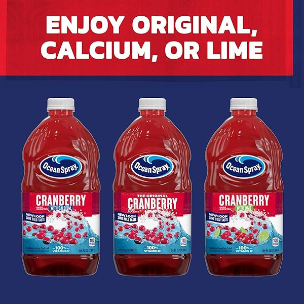OCEAN SPRAY® CRANBERRY JUICE COCKTAIL WITH CALCIUM, 64 FL OZ BOTTLE