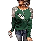 Tipsy Snowman Wine Cheers T-Shirt for Women Christmas Funny Letter Print Long Sleeve Graphic Shirt Tops