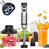 Immersion Blender 5 in 1 Hand Blender, Electric Blenders Max 1000W Heavy Duty Motor, 21 Speed & Turbo Mode Handheld Blender,