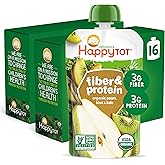 Happy Tot Organics Stage 4 Baby Food Pouches, Gluten Free, Vegan Snack, Fiber & Protein Fruit & Veggie Puree, Pears, Kiwi & Kale, 4 Ounce (Pack of 16)