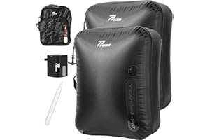 POIXM Vacuum Bags for Travel with Wireless Pump, 180° Open Zipper, IP67 Waterproof, Reusable Space Saver Compression Bags for Backpack, Suitcase, Home Storage(2 Pack + Pump)