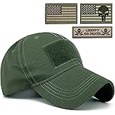 Masktide Tactical Military Mens Camo Baseball Hat with American Flag Skull Patch Patriotic Operator Camouflage Cap for Women