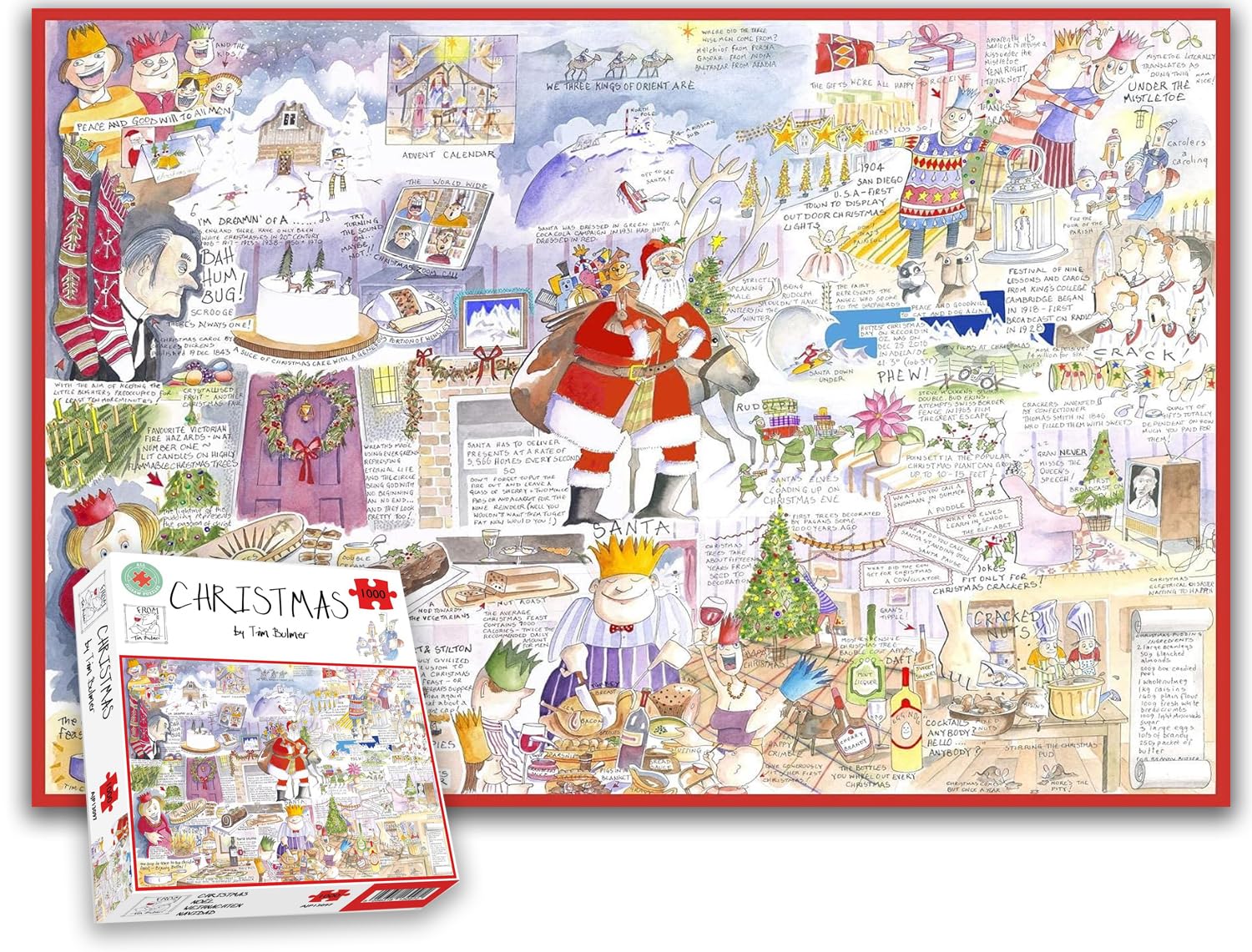 1000 Piece Jigsaw Puzzle - Christmas by Tim Bulmer -1000 Piece Jigsaw Puzzles for Adults - Hardest Jigsaw Puzzle, Festive Puzzle, Present