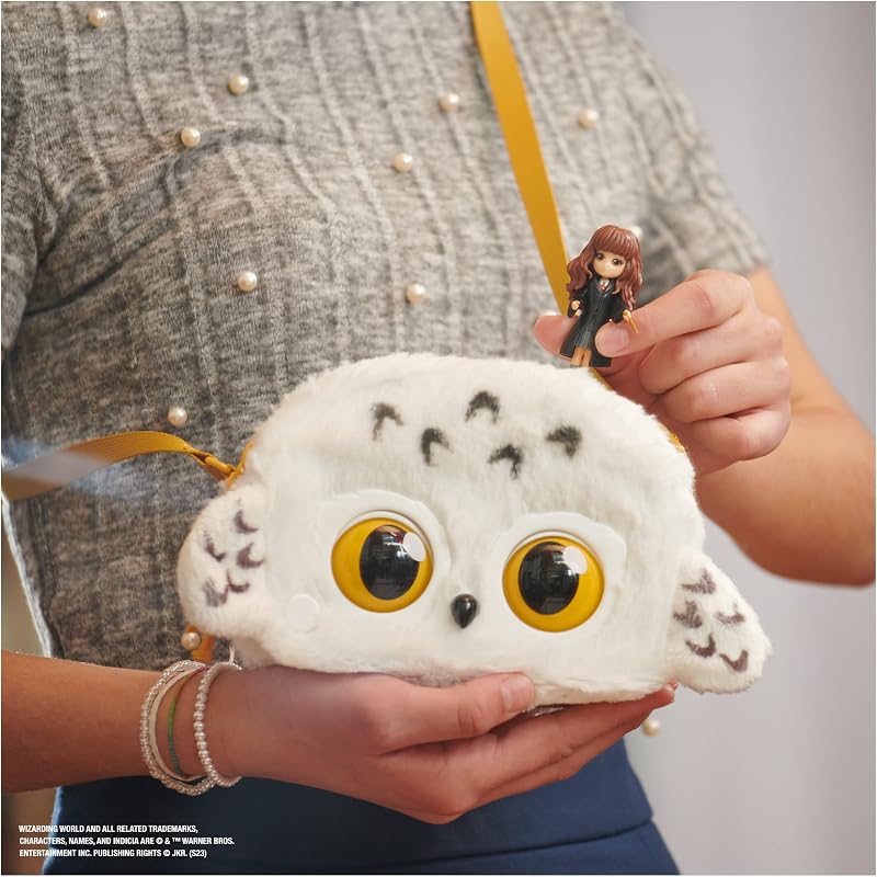 PURSE PETS - BOLSO MASCOTA INTERACTIVA - Wizarding World, Harry Potter - Bolso niña y Mascota Interactiva Hedwig Purse Pets con más de 30 Sonidos y Reacciones - 6066127 - Juguetes niña 6 años +