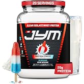 Iso JYM Clear Whey Protein Isolate, Bombsicle - Zero Fat &amp; Sugar, 1.1 lb | 100% Whey Protein Isolate, 90 Calories, Zero Fat &amp; Sugar, Muscle Support, Contains Milk, 20 Servings