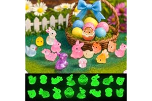 40pcs Glow in The Dark Mini Resin Animals Statues, Tiny Animal Figurines for Fairy Garden, Aquarium, Potted Plants, and DIY M