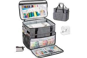 BAGSFY Sewing Machine Case Tote, Travel Case Tote Bag for Sewing Machine, Universal Sewing Box Storage Bag Compatible with Brother, Singer, Bernina and Most Standard Size Sewing Machine
