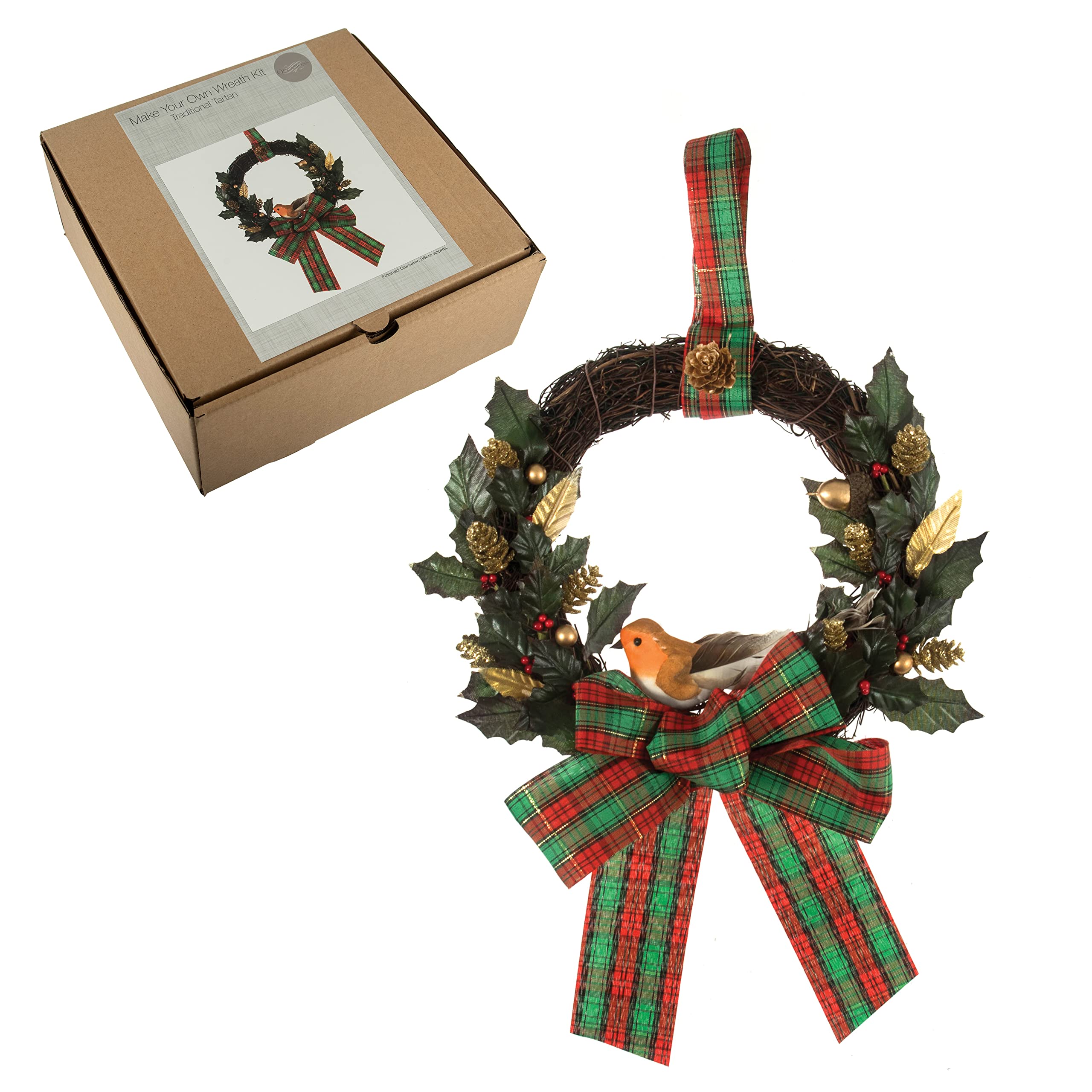 Trimits Make Your Own Wreath Kit, Tartan, 20cm BW20/TTN — image 1