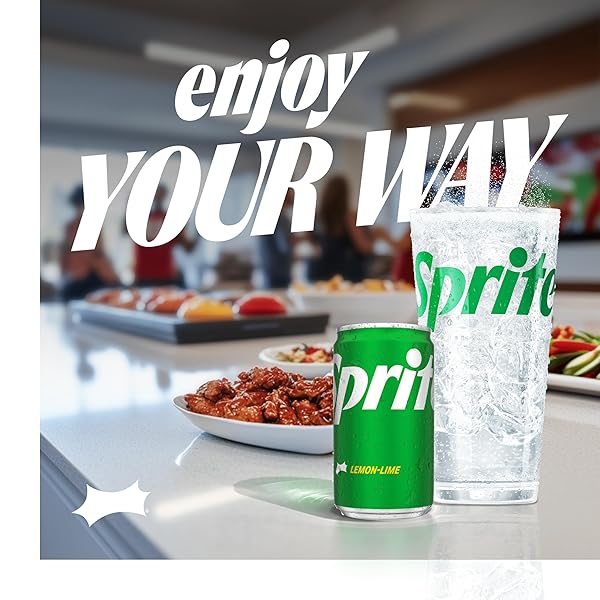SPRITE LEMON LIME SODA SOFT DRINKS, 7.5 FL OZ, 10 PACK,CANS