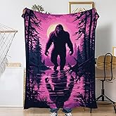 Snowmolle Bigfoot Throw Blanket for Couch Home Decoration,Magic Forest Cozy Fluffy Blanket,Decorative Flannel Fleece Fall Throw for Sofa Living Room Travel,Camping,Naps,Reading50 X 60 Inch