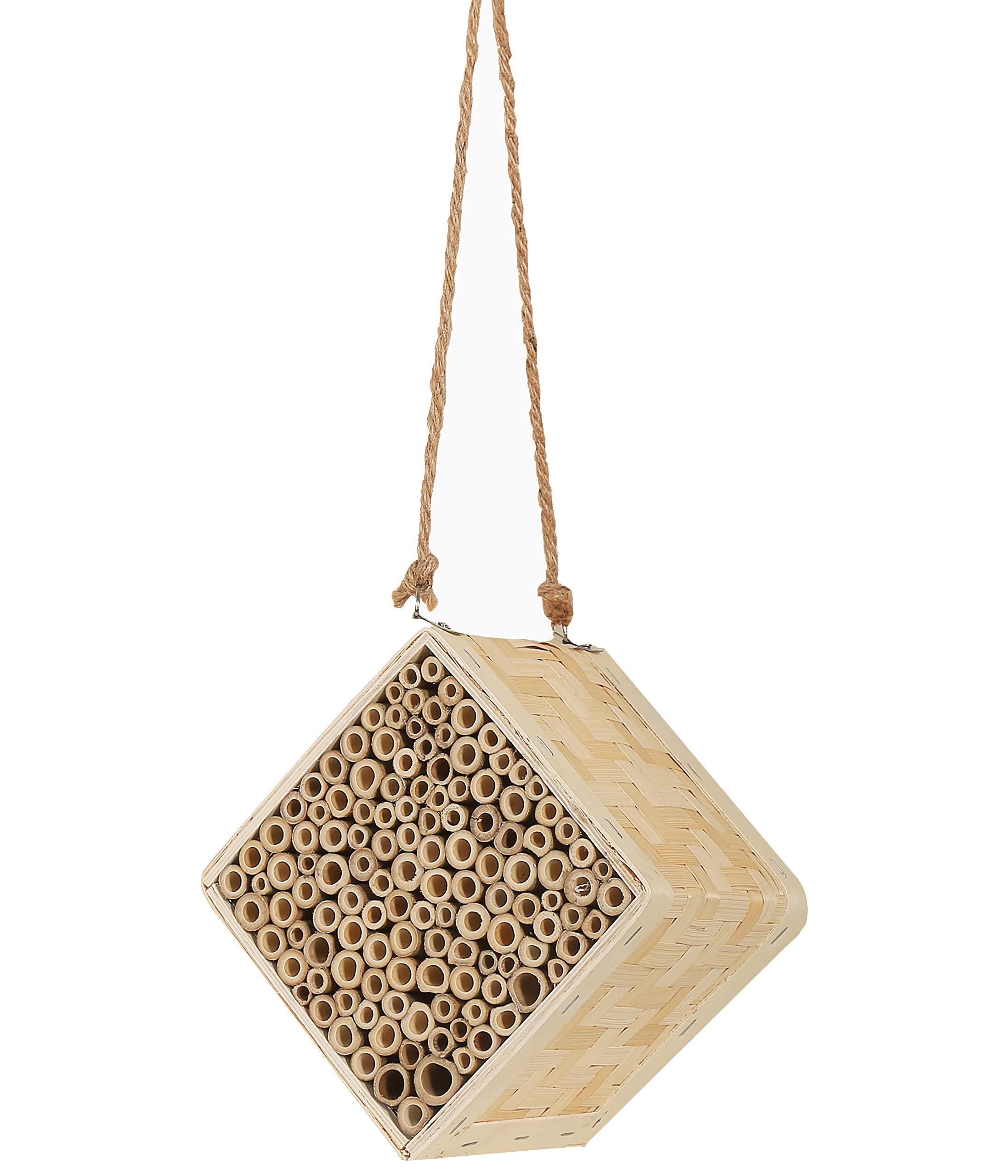 Dehner Natura Monza Insect Hotel, Approx. 15.5 x 15 x 15.5 cm, Bamboo/Plywood, Natural