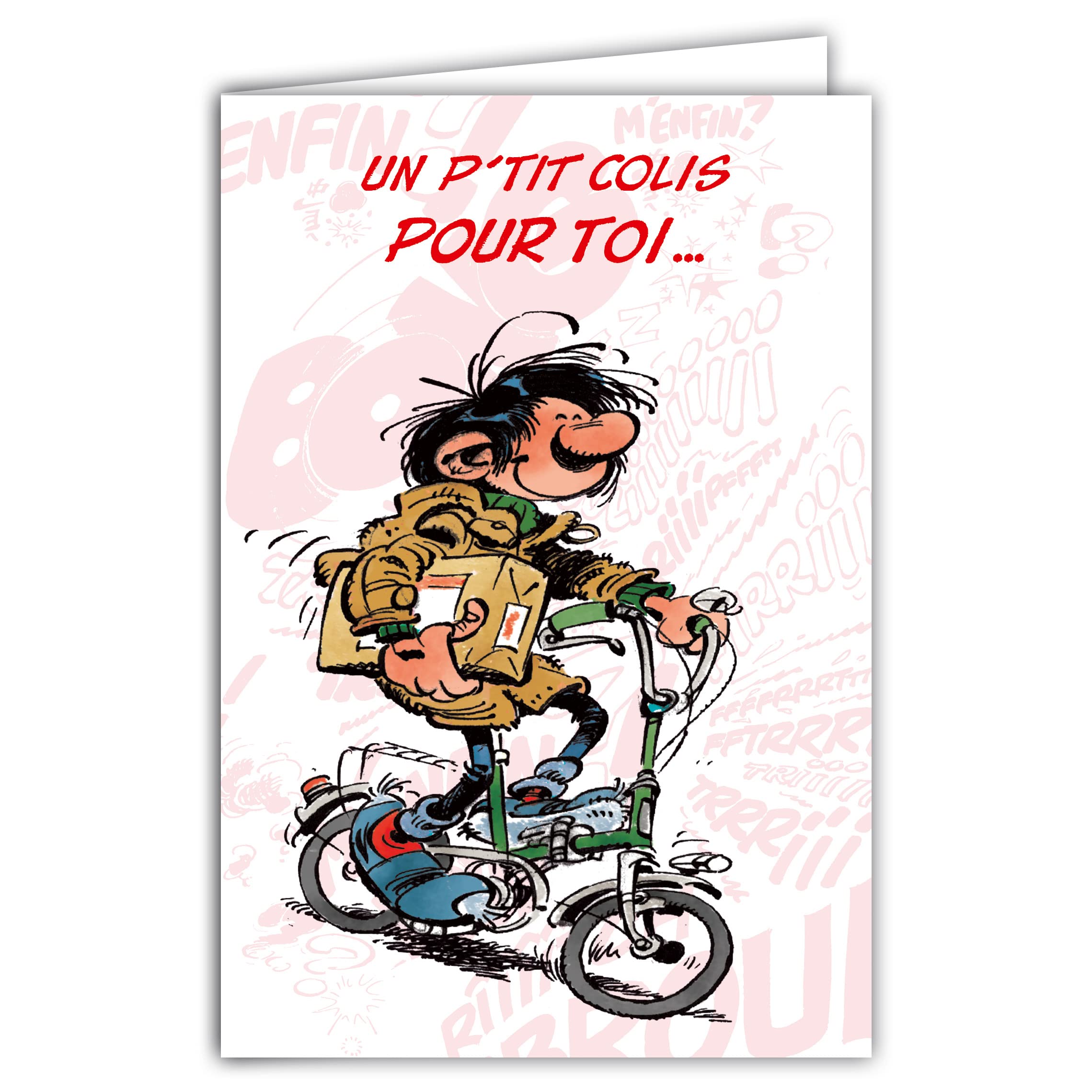 Gaston Lagaffe GLCT-0156 Bicycle Birthday Card with Envelope