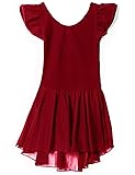MdnMd Skirted Leotard for Girls with Flutter Sleeve