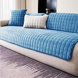 LINGKY Soft Flannel Sofa Covers 70x70cm 1 Piece Blue Non-Slip