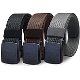 WYuZe Mens Nylon Web Belt No Metal Nickel-Free Military Tactical Hiking Belt