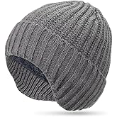Jadive Winter Hat with Ear Flaps Knit Beanie Hats Beanie Cap Thick Warm Plush Lining Skull Cap for Women Men Outdoor Sports