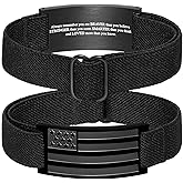 Stocking Stuffers - Christmas Gifts for Grandkids - Bracelets for Boy Men American Flag Cross Bible Verse Bracelet Christmas Birthday Easter Christian Gifts for Dad Daddy New Dad Husband (Flag-black tag, always remember)