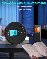 GREADIO Portable CD Player Bluetooth FM Transmitter Rechargeable Battery view 4