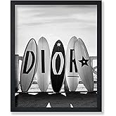 Poster Master Surfboards - Fashion Surfboard Print - Beach and Luxury Brand Art - Photography - Black and White - Bedroom or Beach House Decor - 8x10 UNFRAMED Wall Decor