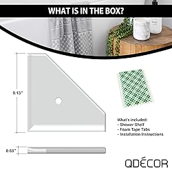 Questech Decor Corner Shower Shelf - Wall Mounted