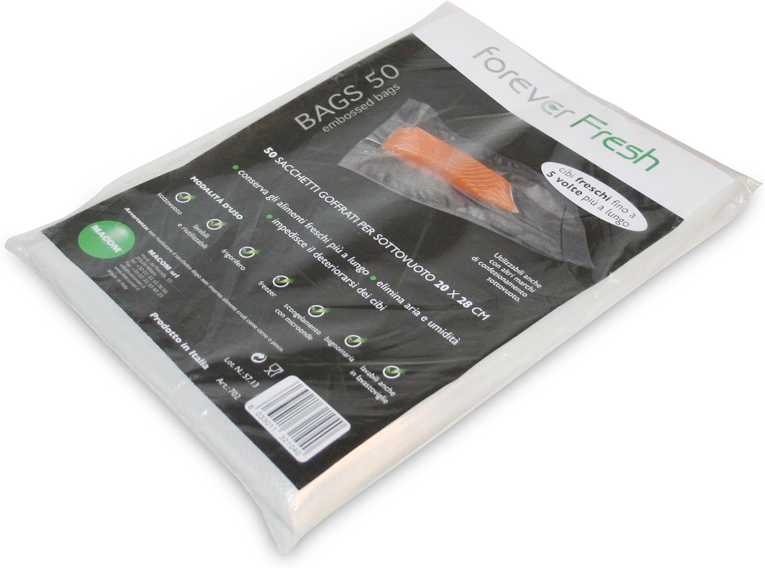 MACOM 702 Forever Fresh Vacuum Bags for The Storage of Food, Bright, No