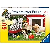 Ravensburger Puppy Party | 60-Piece Jigsaw Puzzle for Kids | Unique, Pieces | Enhances Concentration and Creativity | Ideal Gift for Birthdays and Holidays