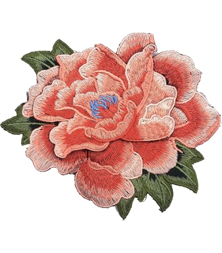 Large Red Peony Flower Embroidered Applique Patch - Sew On Embellishment For Clothes, Bags, Home Decor - View #8