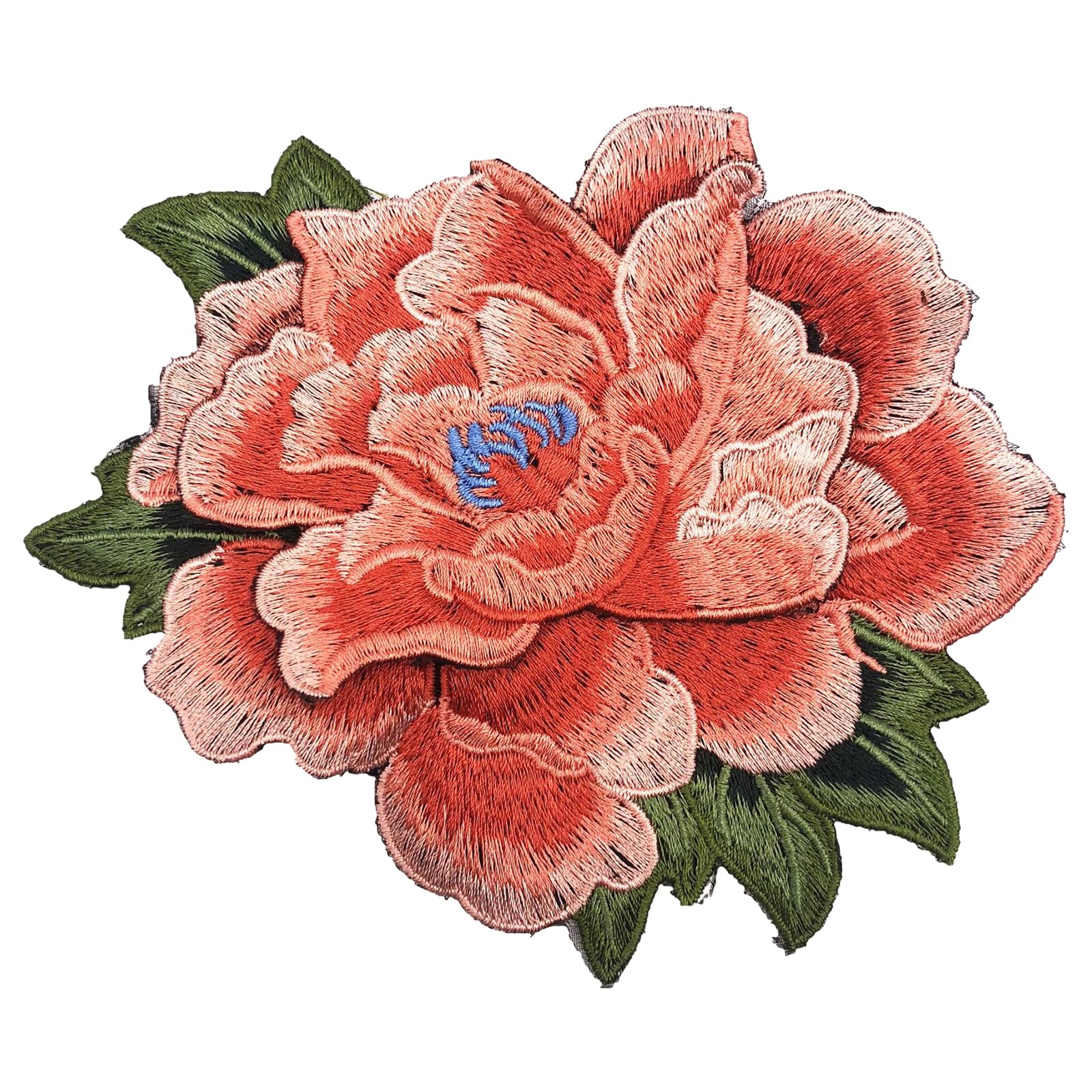 Photo 1 of 1Pcs Colour Embroidery Patches? Patch Applique DIY Accessories?Embroidered Iron on or Sew On Patch for Jackets, Clothing, Dress, Jeans, Hat, Backpacks, Clothes (Orange Flower)