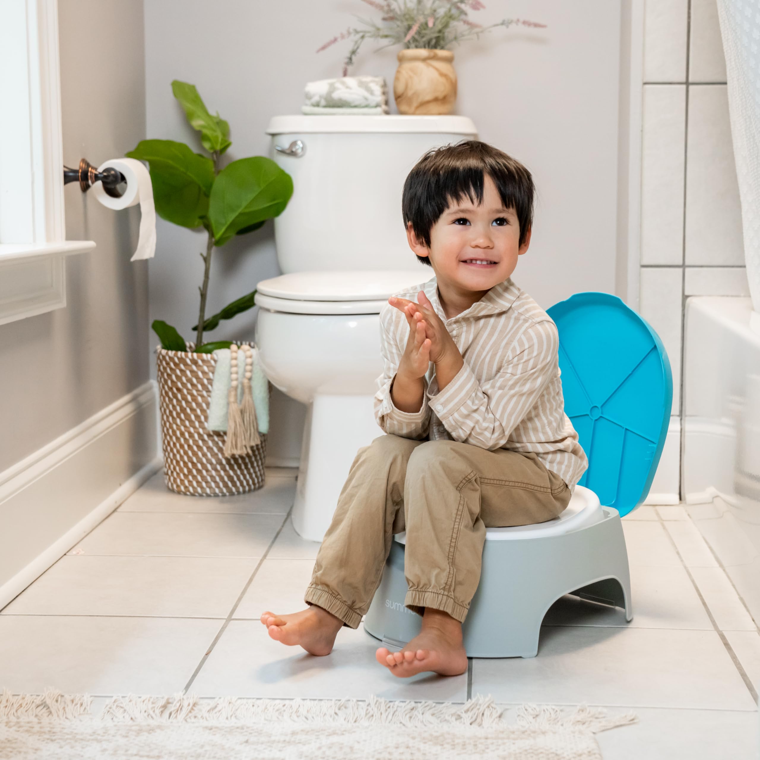 Summer Infant Summer 3-in-1 Train with Me Potty Seat Topper and Stepstool for Toddler Training and Beyond Easy to Empty and Clean Space Saving