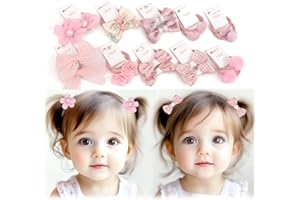 BIANHUAN 20 PCS Toddler Hair Ties for Girls, Baby Hair Ties Cute Flower Elastic Scrunchies, Seamless Ponytail Holders, Little Girls Hair Accessories for Thick Hair (Set-A)