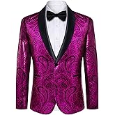 DiBanGu Mens Blazer One Button Shawl Lapel Tuxedo Sport Coat Casual Dress Suit Jacket for Men Wedding Party Prom