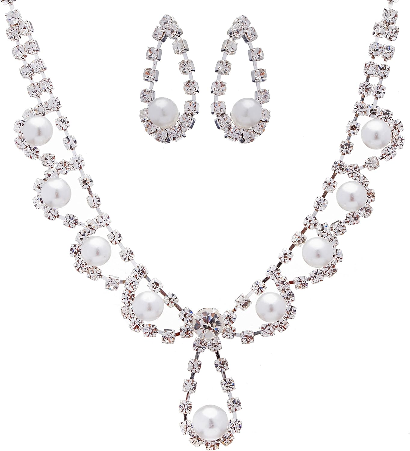 Accessoriesforever WOMEN Bridal Wedding Jewelry Set Crystal