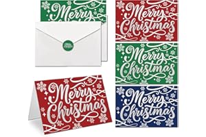 XISHIUYIS 30pcs Christmas Cards With Envelopes, Stocking Stuffers for Adults,Christmas Cards with Envelopes & Stickers,4 x 6 Inch,Holiday Greeting Card Set,Xmas Gift Bags