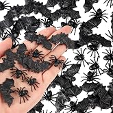 OZIO 200 Pcs Halloween Mini Plastic Spiders Bats | Halloween Decorations, Creepy Scary Prank Toys &amp; Insect Toys Halloween Miniatures
