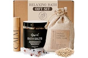 Soulistic Root Revitalizing Bath Set – Wellness Products with Tranquil Essential Oil Roller, Oatmeal Lavender Soak, Epsom Salts with Essential Oils, Ready-to-Gift Premium Box, Ideal Holiday Spa Gift