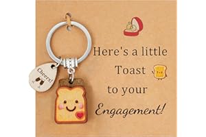 PEALICIOUS New Beginnings Gifts for Women Toast Keychain, Coworker Leaving Gifts for Next Chapter, Engagement Party Presents with Chram for Newly Engaged, Housewarming Present for Homeowner First Home